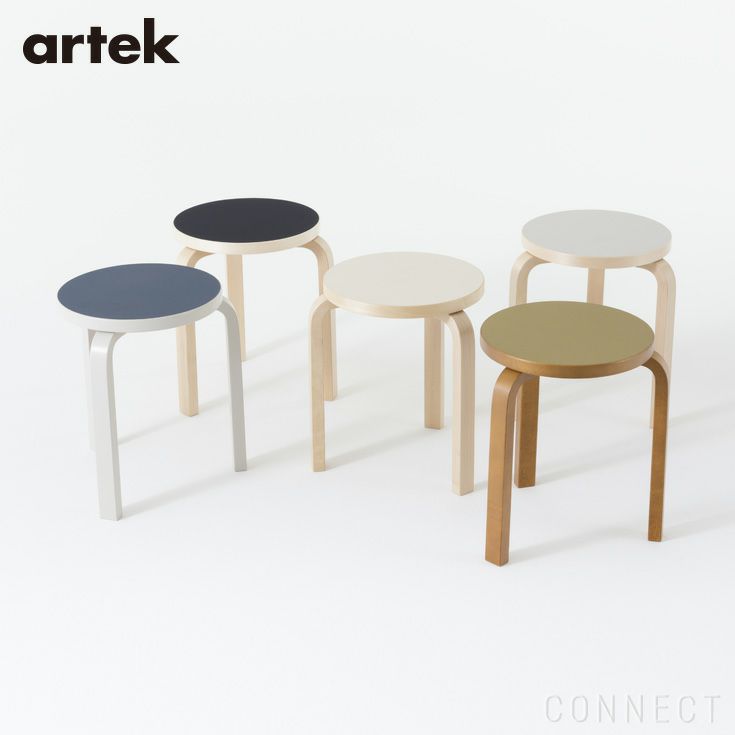Artek（アルテック） / STOOL 60（スツール60） / バーチ材 / 座面・ホワイトラミネート
