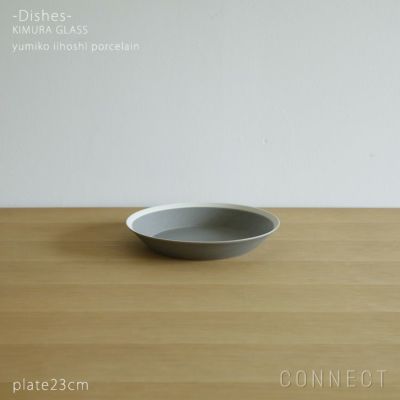 Yumiko Iihoshi Porcelain イイホシユミコ Dishes ディッシーズ プレート23cm Moss Gray モスグレー Connect