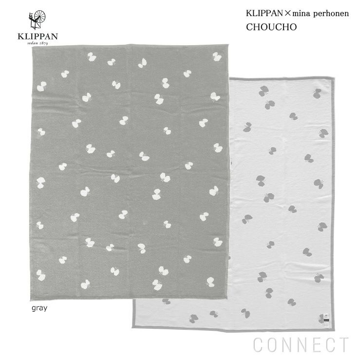 KLIPPAN（クリッパン）×mina perhonen（ミナ ペルホネン） CHOUCHO シングル コットンブランケット 140×180cm