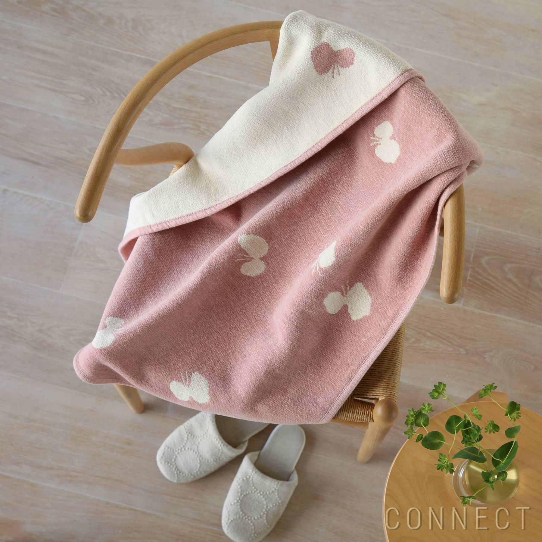 KLIPPAN（クリッパン）×mina perhonen（ミナ ペルホネン） / CHOUCHO ミニ　コットンブランケット　70×90cm