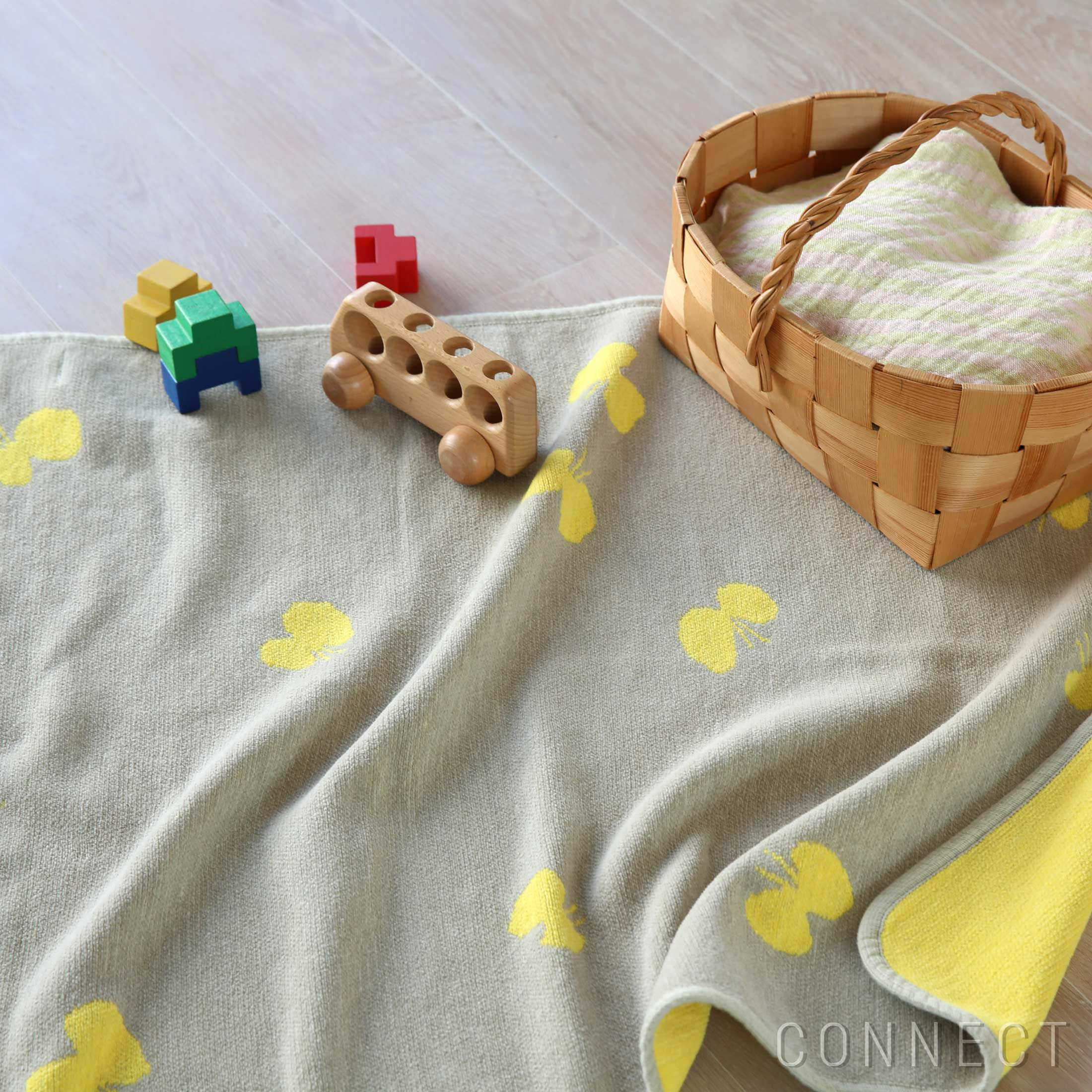 KLIPPAN（クリッパン）×mina perhonen（ミナ ペルホネン） / CHOUCHO ミニ　コットンブランケット　70×90cm