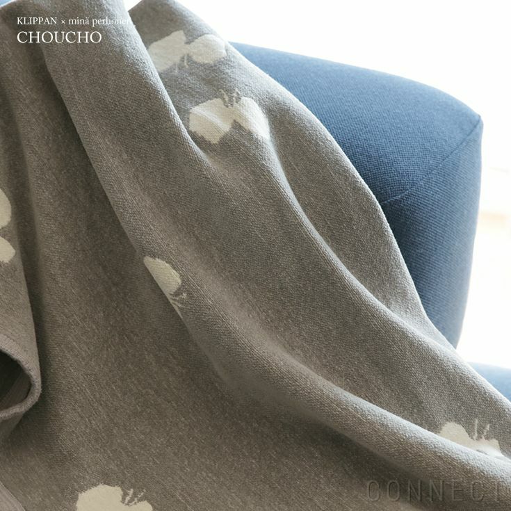 KLIPPAN（クリッパン）×mina perhonen（ミナ ペルホネン） / CHOUCHO ミニ　コットンブランケット　70×90cm