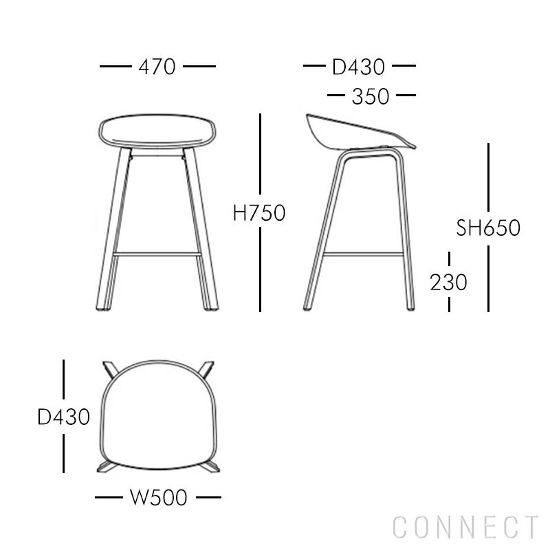HAY（ヘイ） / AAS32 2.0 LOW カウンターチェア / ブラック / スツール