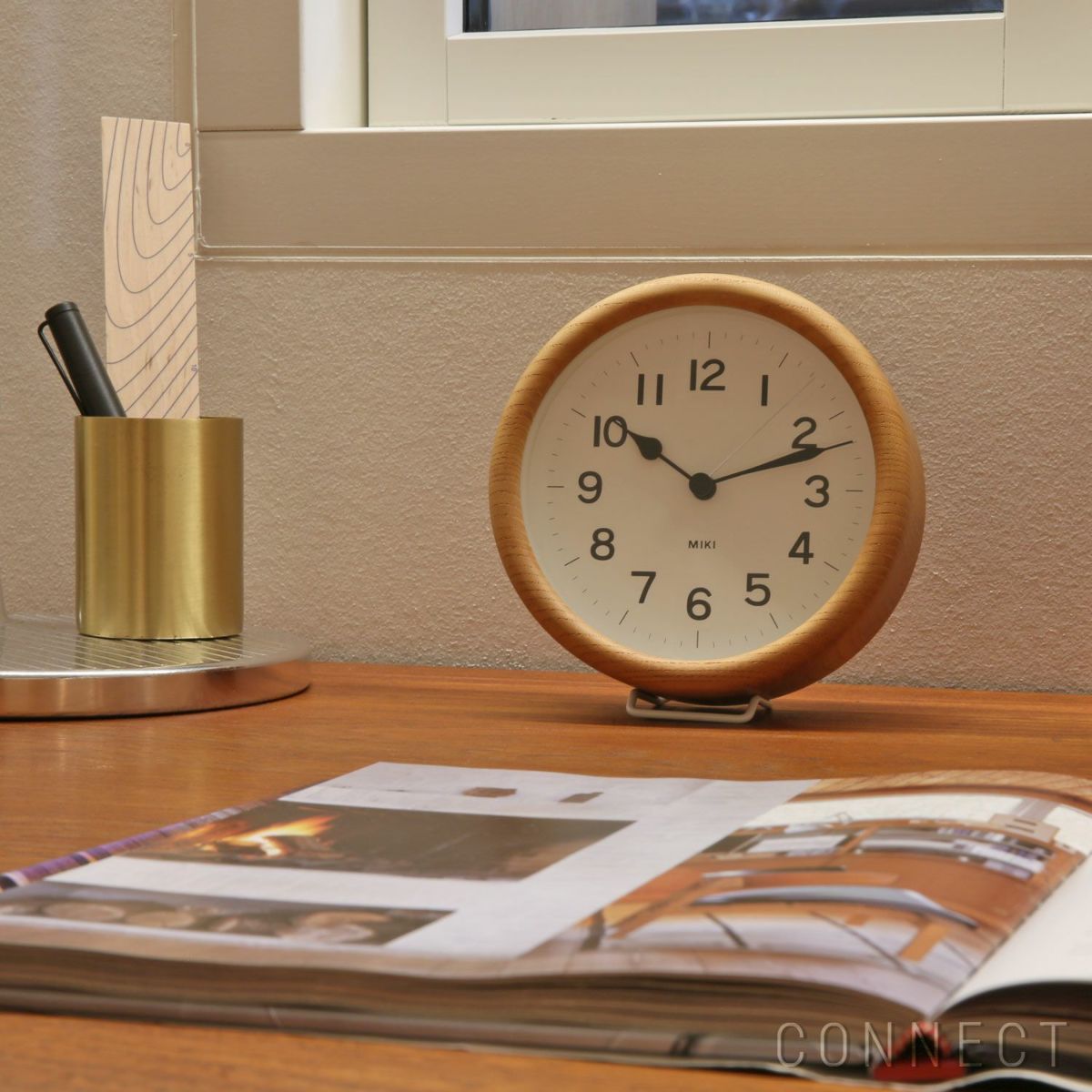 LEMNOS ( レムノス )  / MIKI ( ミキ) ケヤキの時計 置き 掛け時計