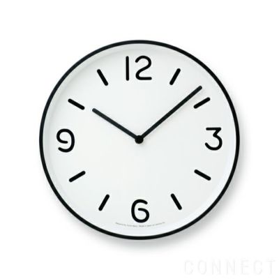 【ポイント10倍】【ミニタオル付き】Lemnos（レムノス）/MONO Clock(モノクロック)  掛け時計　文字指標  ホワイト