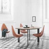 Fritz Hansen(フリッツ ハンセン) / DROP(ドロップチェア) / フルパディング　グレースレザー（ウォルナット） / クローム仕上げ