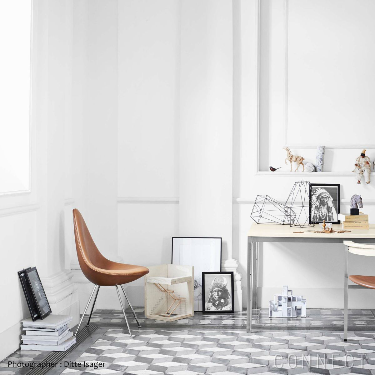 Fritz Hansen(フリッツ ハンセン) / DROP(ドロップチェア) / フルパディング　グレースレザー（ウォルナット） / クローム仕上げ