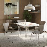 FRITZ HANSEN(フリッツ・ハンセン) / TABLE SERIES(テーブルシリーズ)B612 / スーパー楕円テーブル / ホワイト / クローム脚