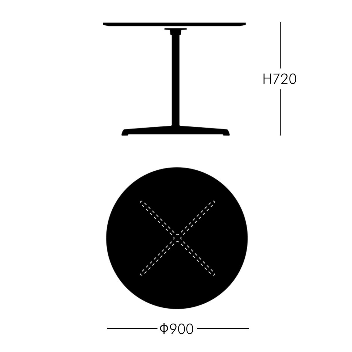 FRITZ HANSEN（フリッツ・ハンセン） / TABLE SERIES（テーブルシリーズ）A623 / 円テーブル / ホワイト / クローム脚 / Φ90cm【組立無料】
