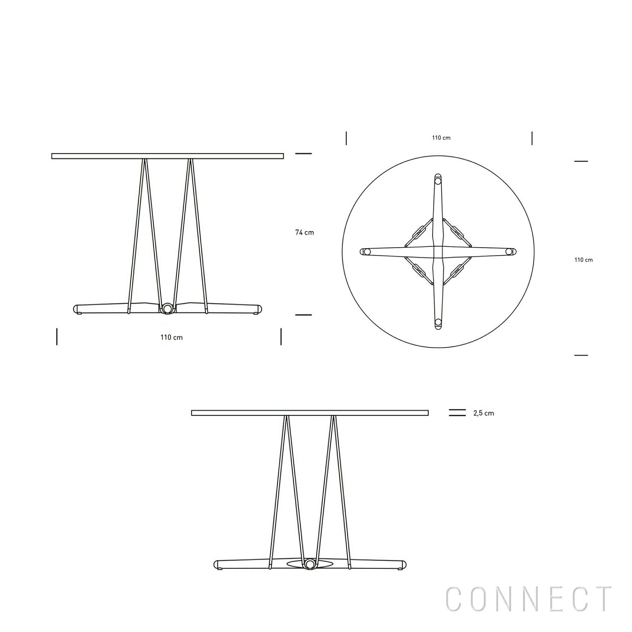 CARL HANSEN & SON （カール・ハンセン＆サン） E020 / EMBRACE TABLE / オーク材・ホワイトオイル仕上げ・ホワイトラミネート・ステンレス脚 / φ110cm / ダイニングテーブル
