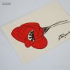 【 数量限定 】山口一郎 シルクスクリーン 「赤いHANA」/ アートポスター / ポストカードサイズ