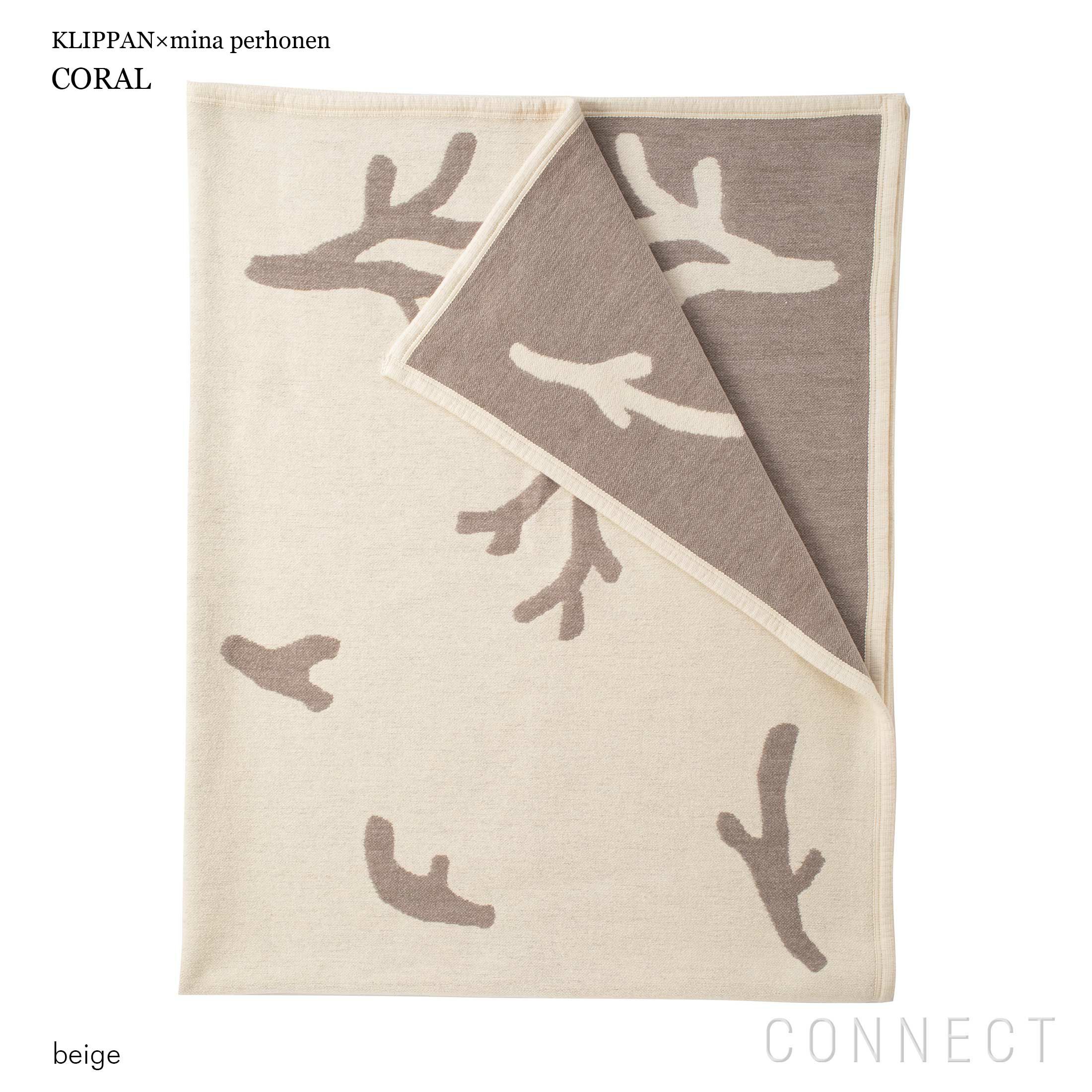 KLIPPAN（クリッパン）×mina perhonen（ミナ ペルホネン） CORAL シングル　コットンブランケット　140×180cm