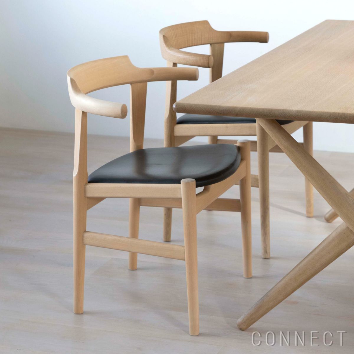 PP Mobler（PPモブラー） PP58 チェア / ビーチ材・ソープフィニッシュ / エルモソフトレザー / ブラック