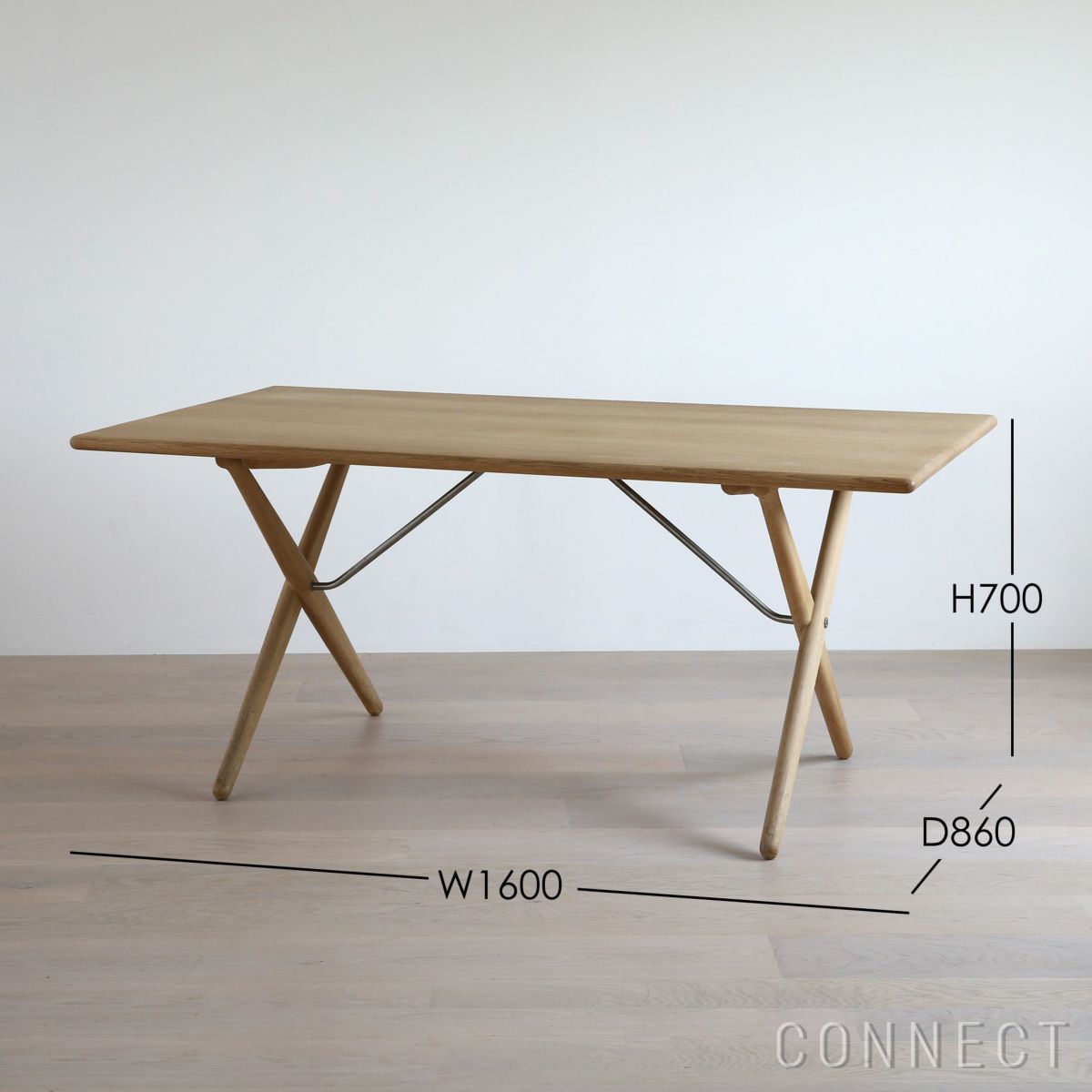PP Mobler（PPモブラー） / PP85/160 Cross Legged Table（クロスレッグドテーブル） / オーク材・ソープ仕上げ