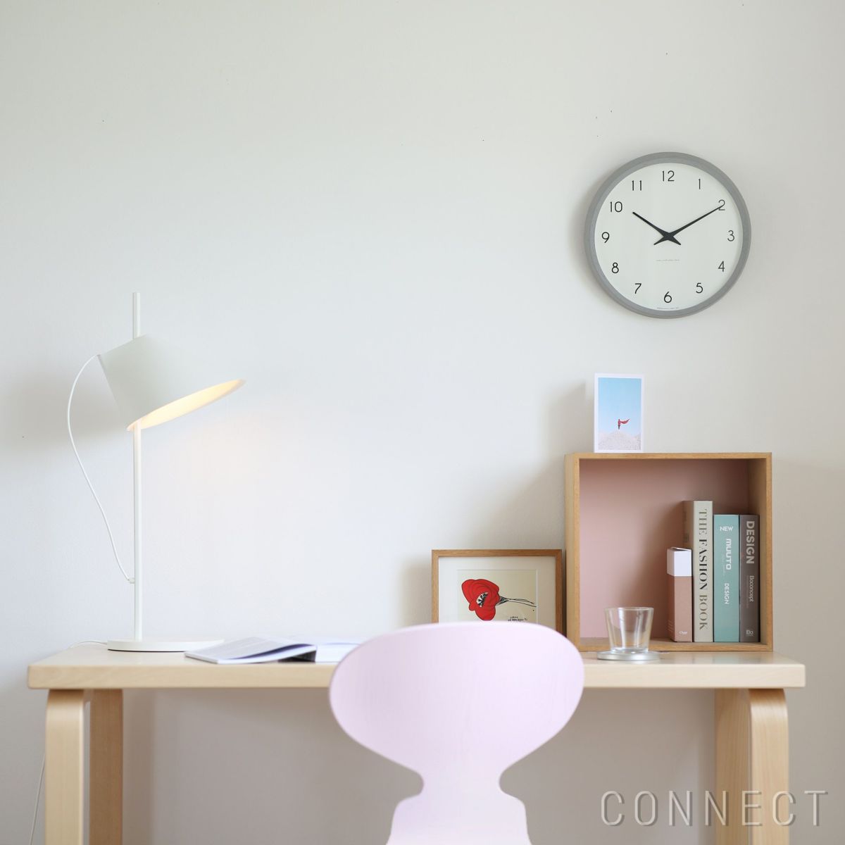 LEMNOS ( レムノス )/Campagne(カンパーニュ) グレー/オーク・ウレタン塗装 掛け時計 電波時計【CONNECT別注】