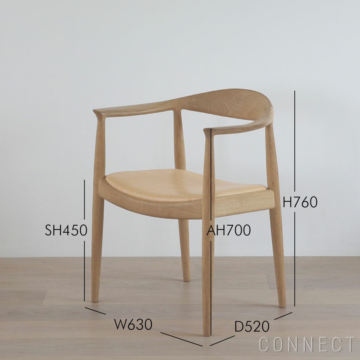 PP Mobler（PPモブラー） PP503 チェア / オーク材・ソープフィニッシュ / スタンダードレザー / ナチュラル