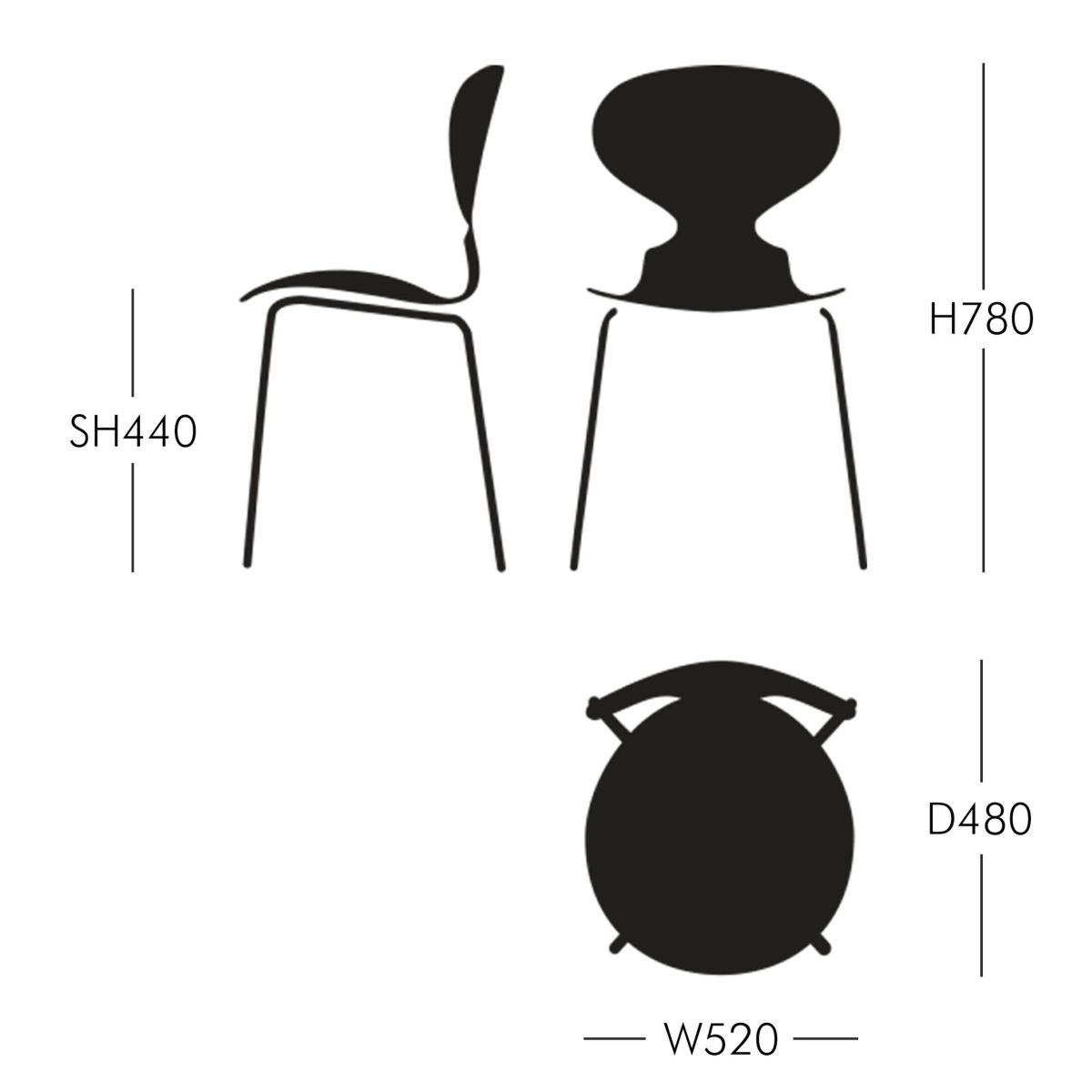 FRITZ HANSEN（フリッツ・ハンセン）  ANT（アリンコチェア）SH44サイズ