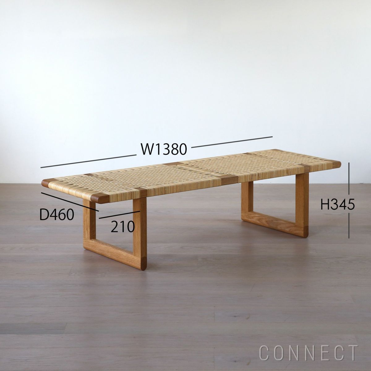 CARL HANSEN & SON（カール・ハンセン＆サン）/BM0488 コーヒーテーブル/オーク材・オイル仕上げ・籐張り（ラタン）/サイドテーブル