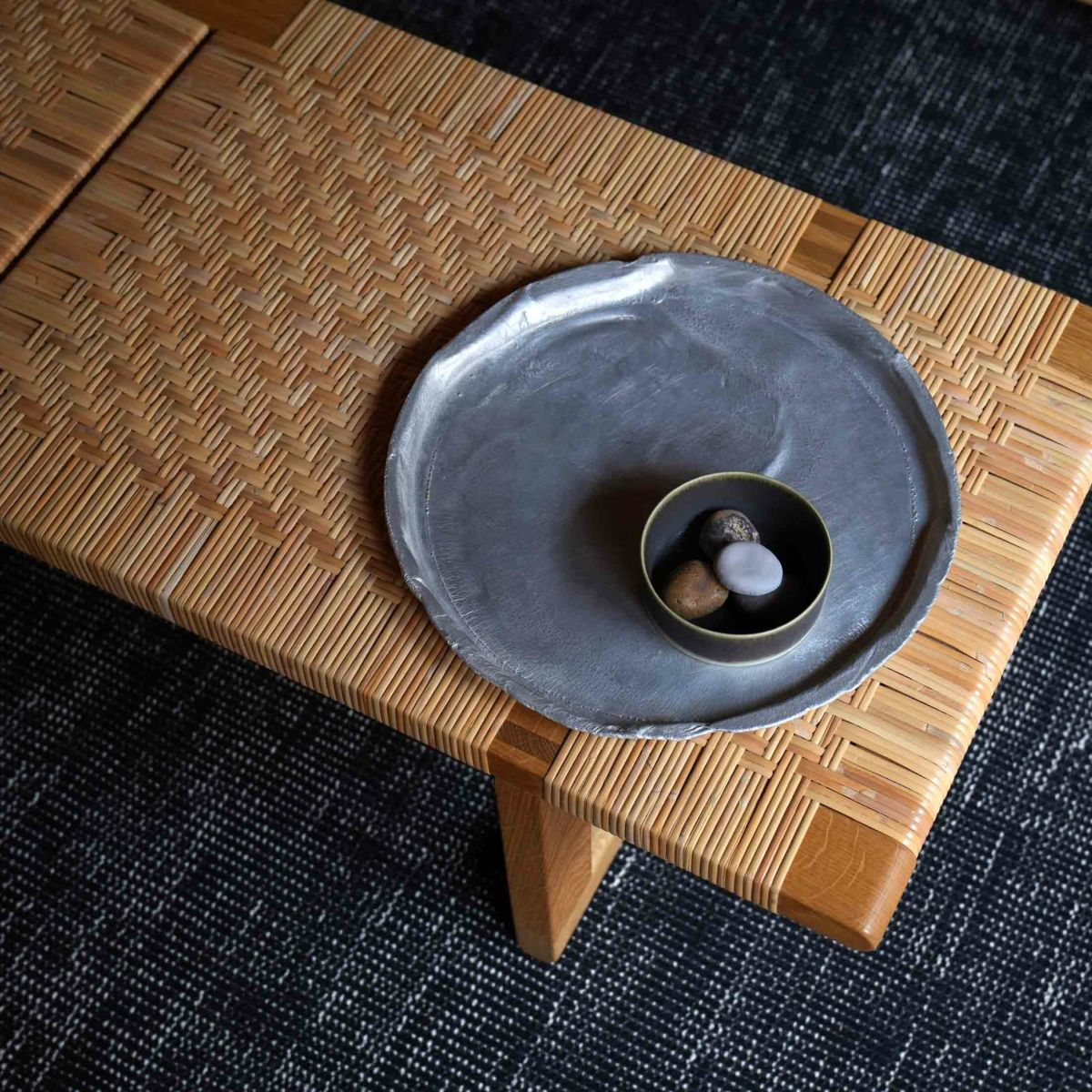 CARL HANSEN & SON（カール・ハンセン＆サン）/BM0488 コーヒーテーブル/オーク材・オイル仕上げ・籐張り（ラタン）/サイドテーブル