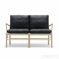 CARL HANSEN & SON（カール・ハンセン＆サン） / OW149-2 COLONIAL SOFA（コロニアルソファ） / オーク材・ホワイトオイル仕上げ・ブラックレザー（Sif 98） / 2人掛け