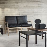 CARL HANSEN & SON（カール・ハンセン＆サン） / OW149-2 COLONIAL SOFA（コロニアルソファ） / オーク材・ホワイトオイル仕上げ・ブラックレザー（Sif 98） / 2人掛け