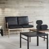 CARL HANSEN & SON（カール・ハンセン＆サン） / OW149-2 COLONIAL SOFA（コロニアルソファ） / オーク材・ホワイトオイル仕上げ・ブラックレザー（Sif 98） / 2人掛け