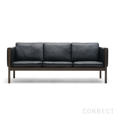CARL HANSEN & SON（カール・ハンセン＆サン） / CH163 ソファ 3シーター / ウォルナット材・オイル仕上げ / ブラックレザー（Sif 98） / 3人掛け