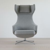Vitra（ヴィトラ） / Grand Repos（グランレポ）ラウンジチェア / Cosy 2 Cross stitch（コージー2 クロスステッチ） pebble grey / アルミベース・ポリッシュ仕上げ / SH40cm（Low）