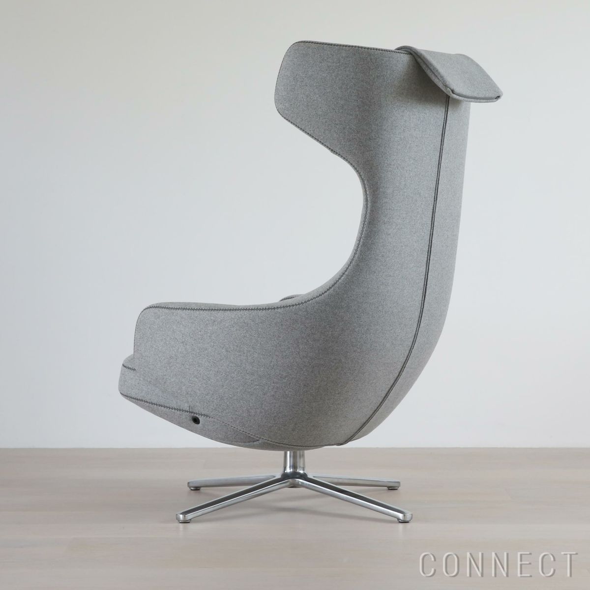 Vitra（ヴィトラ） / Grand Repos（グランレポ）ラウンジチェア / Cosy 2 Cross stitch（コージー2 クロスステッチ） pebble grey / アルミベース・ポリッシュ仕上げ / SH40cm（Low）