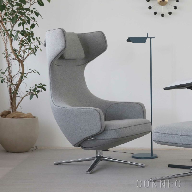 Vitra（ヴィトラ） / Grand Repos（グランレポ）ラウンジチェア / Cosy 2 Cross stitch（コージー2 クロスステッチ） pebble grey / アルミベース・ポリッシュ仕上げ / SH40cm（Low）