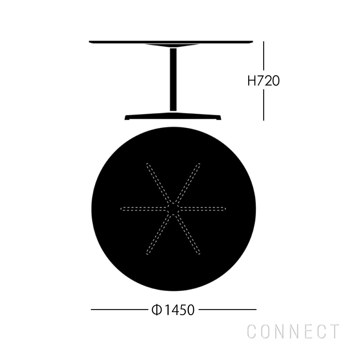 FRITZ HANSEN（フリッツ・ハンセン） / TABLE SERIES（テーブルシリーズ）A826 / 円テーブル / グレー / クローム脚 / Ø145cm