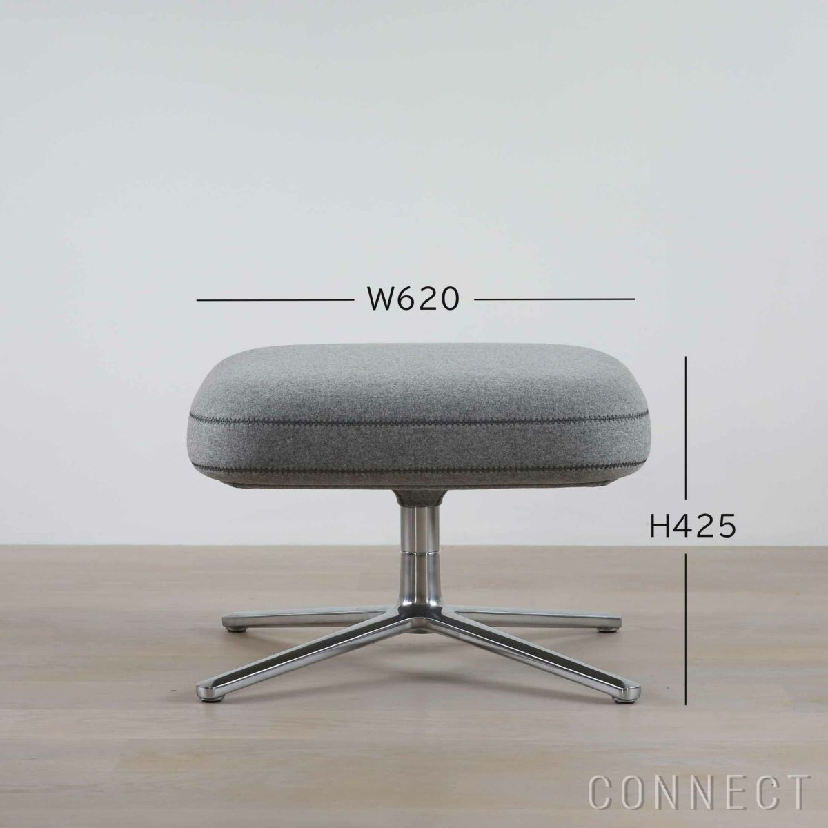 Vitra（ヴィトラ） / Grand Repos（グランレポ）オットマン / Cosy 2 Cross stitch（コージー2 クロスステッチ） pebble grey / アルミベース・ポリッシュ仕上げ / SH40cm（Low）