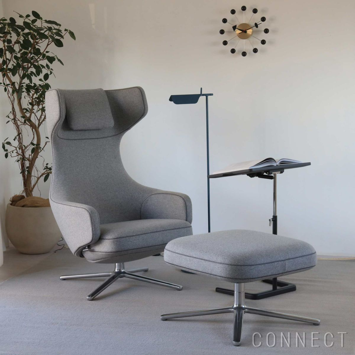 Vitra（ヴィトラ） / Grand Repos（グランレポ）オットマン / Cosy 2 Cross stitch（コージー2 クロスステッチ） pebble grey / アルミベース・ポリッシュ仕上げ / SH40cm（Low）