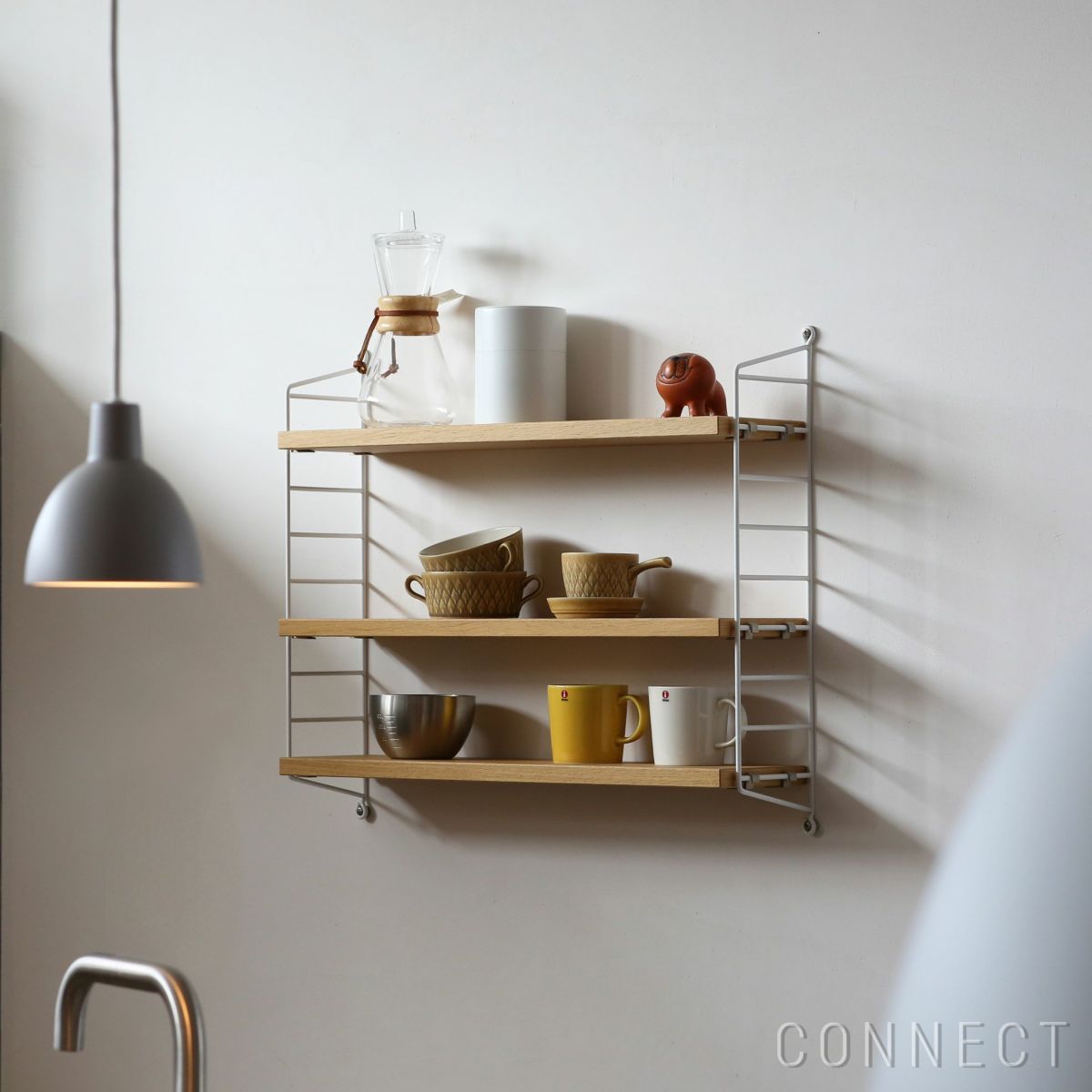 String（ストリング） / ストリングポケット オーク×ホワイト / 石膏ボードアンカー付き / 壁面収納