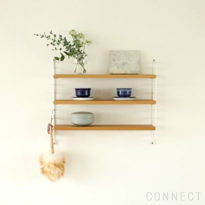 《決算キャンペーン pt10倍》String Furniture（ストリング ファニチャー） / String Pocket（ストリング ポケット） / オーク×ホワイト / 石膏ボードアンカー付き / 壁面収納