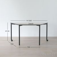 Vitra（ヴィトラ） / Map Table（マップテーブル）台形 W1500 / ベーシックダーク脚・パウダーコート仕上げ / ブレーキ・キャスター付き / デスク