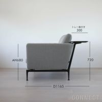 Vitra（ヴィトラ） / Suita Sofa 2-Seater back cushion Classic（ スイタ ソファ 2シーター, バック クッション クラシック ）トレー付き / F120 Credo  /ベーシックダーク脚・パウダーコート仕上げ
