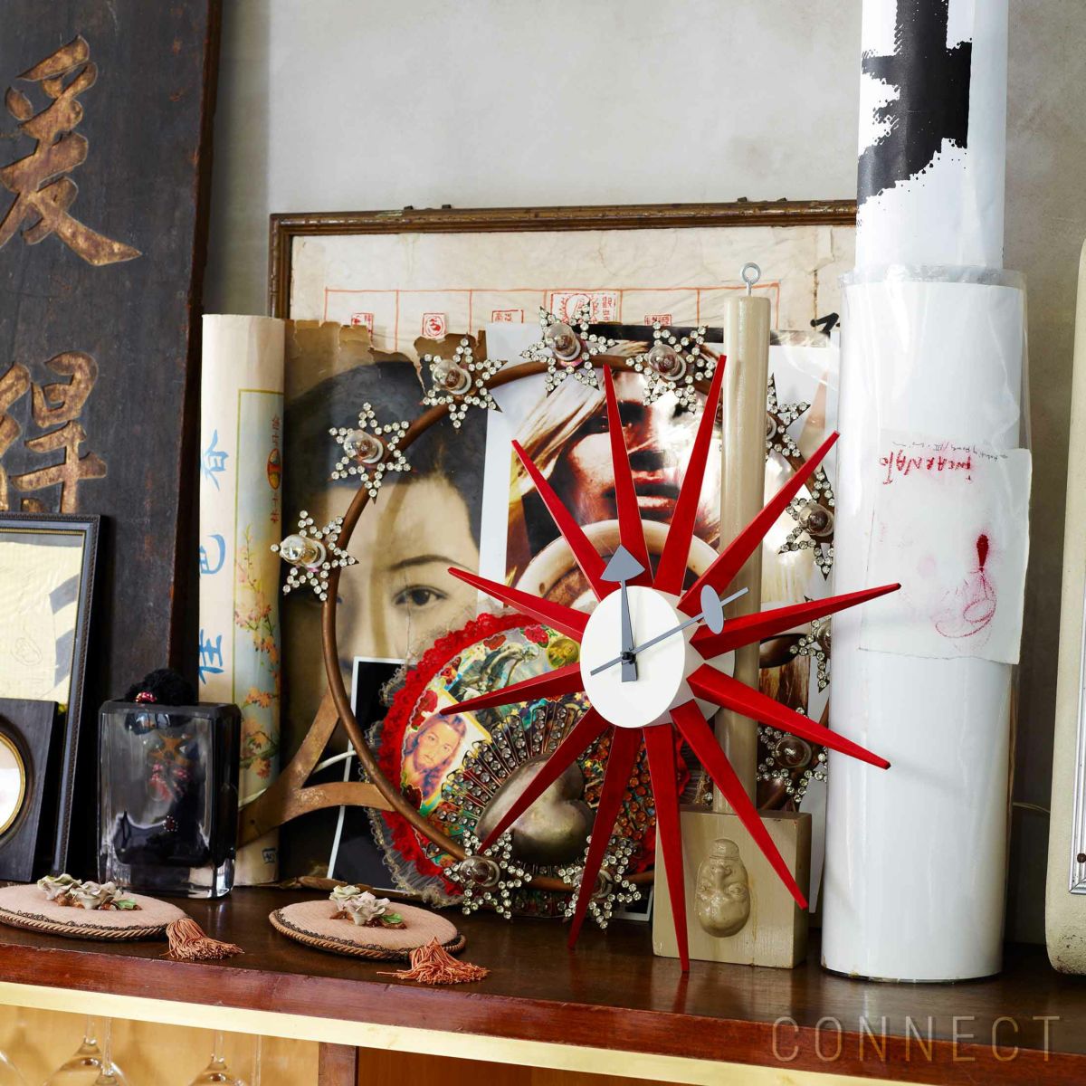 Vitra（ヴィトラ） / Wall Clocks（ウォールクロック） / Sunburst Clock（サンバースト クロック） / Red / 掛け時計