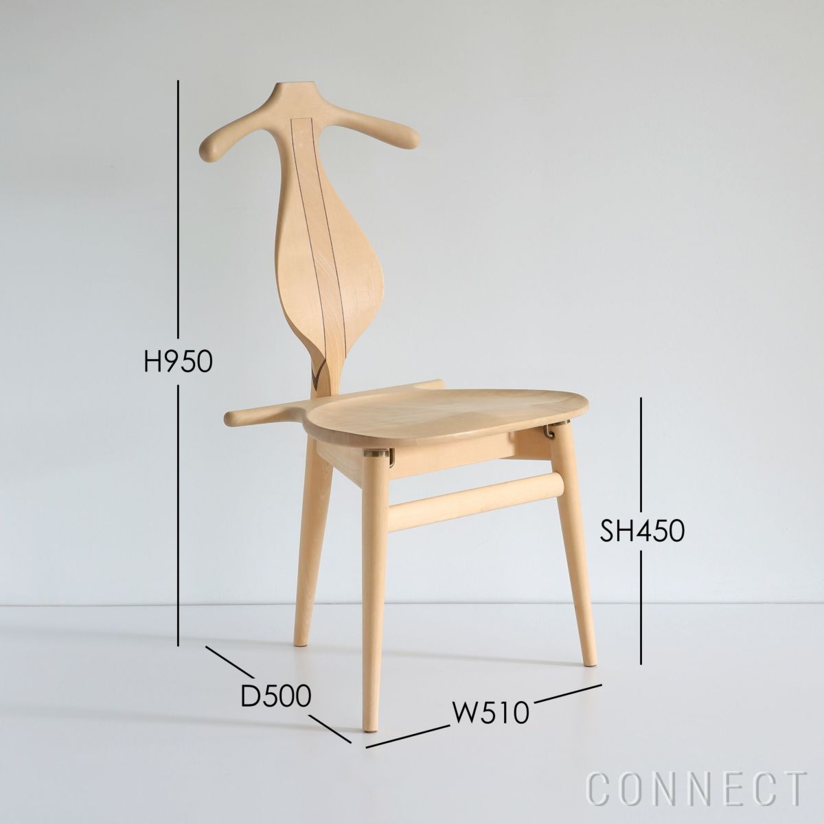 PP Mobler（PPモブラー） / PP250 Valet Chair（バレットチェア） / メープル材・ソープ仕上げ CONNECT