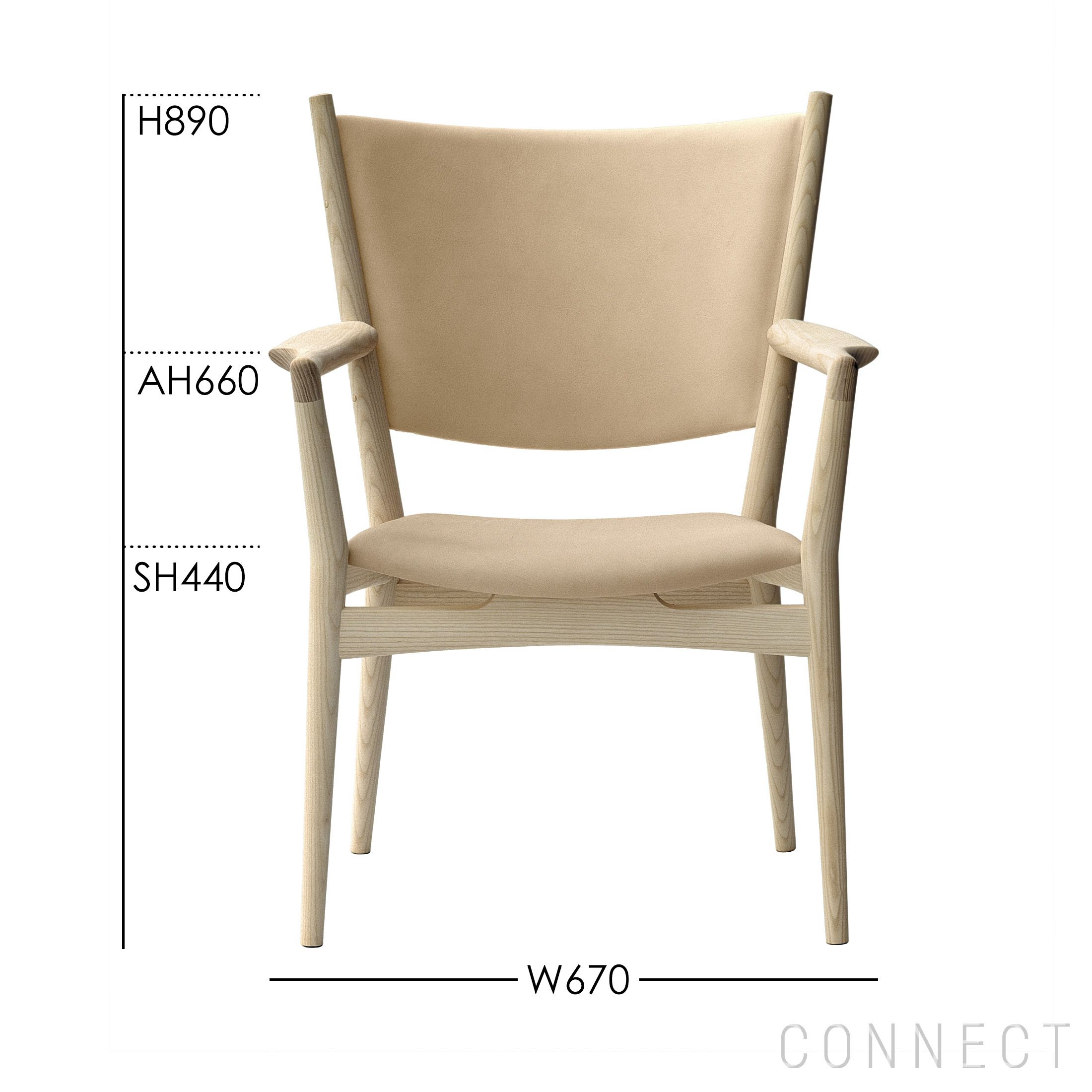 PP Mobler（PPモブラー） / PP240 Conference Chair（コンフェランスチェア） / アッシュ材・ソープ仕上げ / スタンダードレザー / ナチュラル