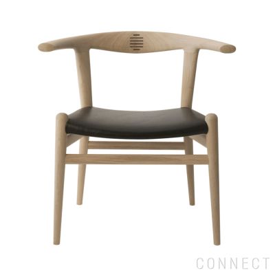 PP Mobler（PPモブラー） / PP518 Bull Chair（ブルチェア） / オーク材・ソープ仕上げ / スタンダードレザー（Black）