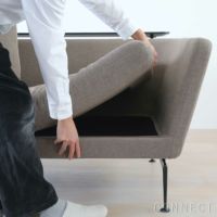 Vitra（ヴィトラ） / Suita Sofa 2-Seater back cushion Classic（ スイタ ソファ 2シーター バック クッション クラシック）トレー付き / Dumet 17 sand melange / ベーシックダーク脚・パウダーコート仕上げ