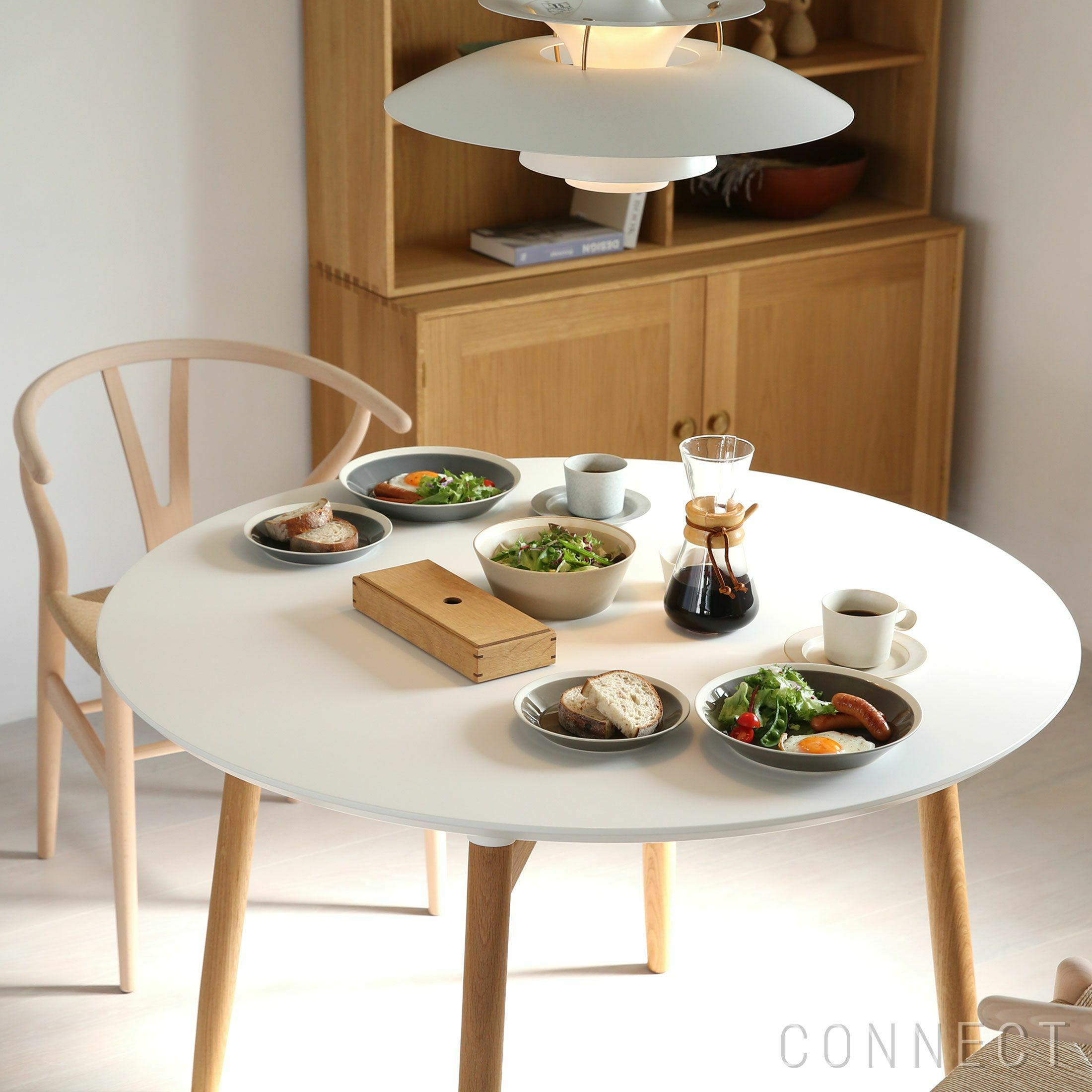 CONNECTセレクトダイニングセットCARL HANSEN & SON（カール・ハンセン＆サン） BA103 ホワイトラミネート天板（オーク材・オイル仕上げ）＋ CH24 / Yチェア （ワイチェア） ビーチ材・ソープ仕上げ【SH45cm】
