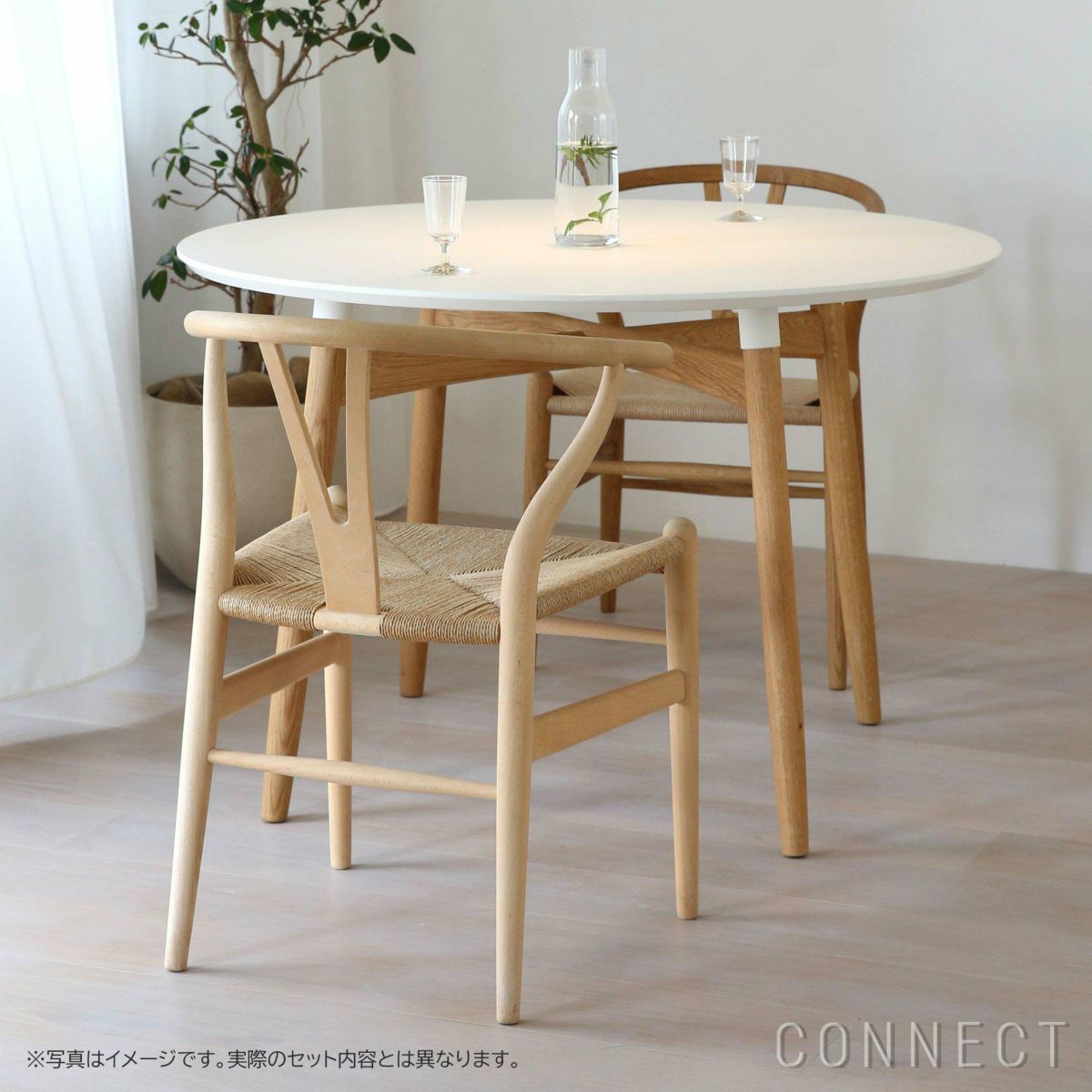 CONNECTセレクトダイニングセットCARL HANSEN & SON（カール・ハンセン＆サン） BA103 ホワイトラミネート天板（オーク材・オイル仕上げ）＋ CH24 / Yチェア （ワイチェア） ビーチ材・ソープ仕上げ【SH45cm】