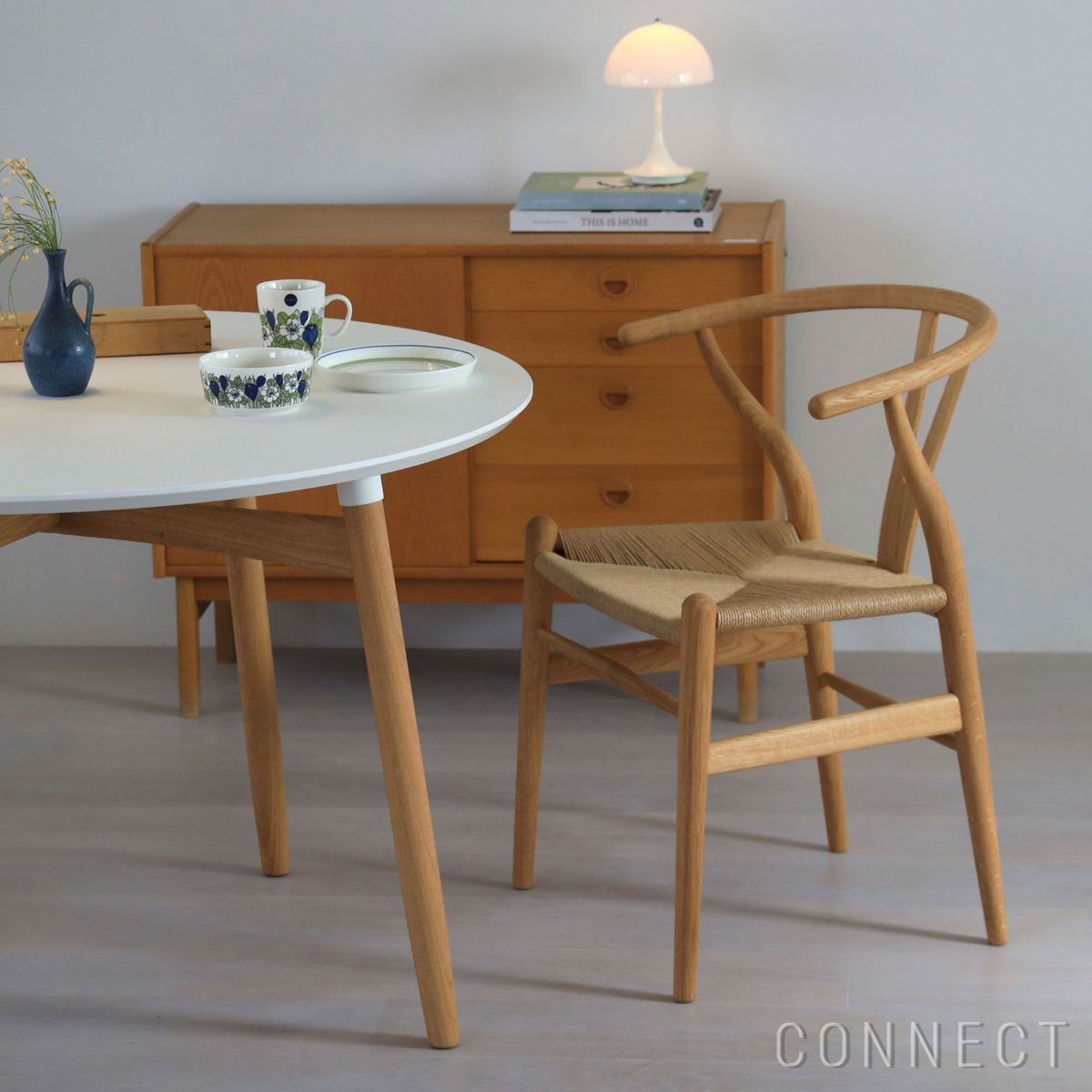 CONNECTセレクトダイニングセットCARL HANSEN & SON（カール・ハンセン＆サン） BA103 ホワイトラミネート天板（オーク材・オイル仕上げ）＋ CH24 / Yチェア （ワイチェア） オーク材・オイル仕上げ