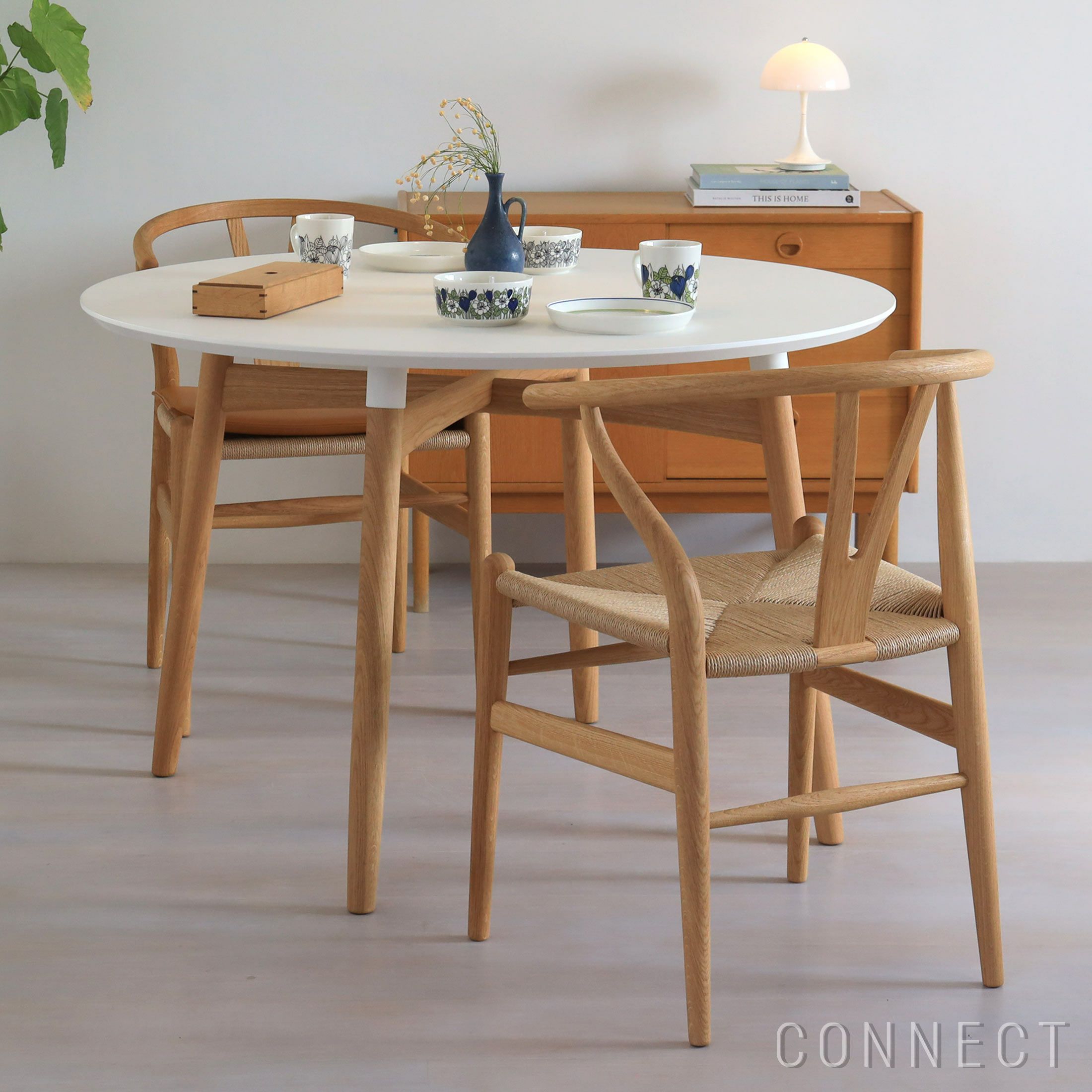 CONNECTセレクトダイニングセットCARL HANSEN & SON（カール・ハンセン＆サン） BA103 ホワイトラミネート天板（オーク材・オイル仕上げ）＋ CH24 / Yチェア （ワイチェア） オーク材・オイル仕上げ