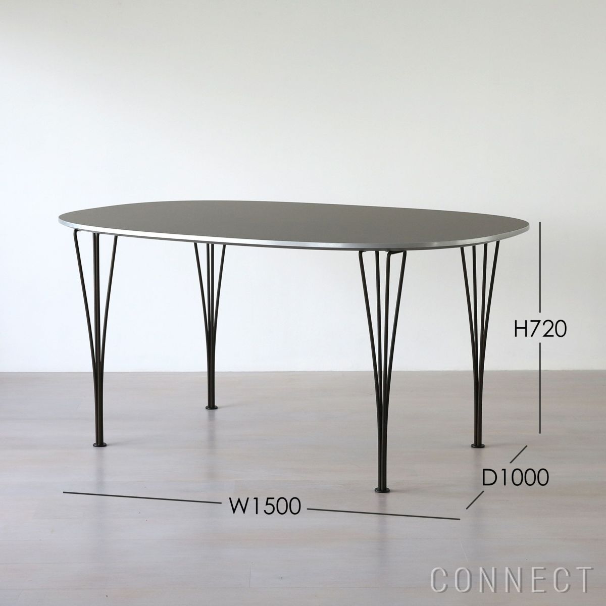 FRITZ HANSEN（フリッツ・ハンセン） / TABLE SERIES（テーブルシリーズ）B612 / スーパー楕円テーブル / グレー / ブラウンブロンズ脚