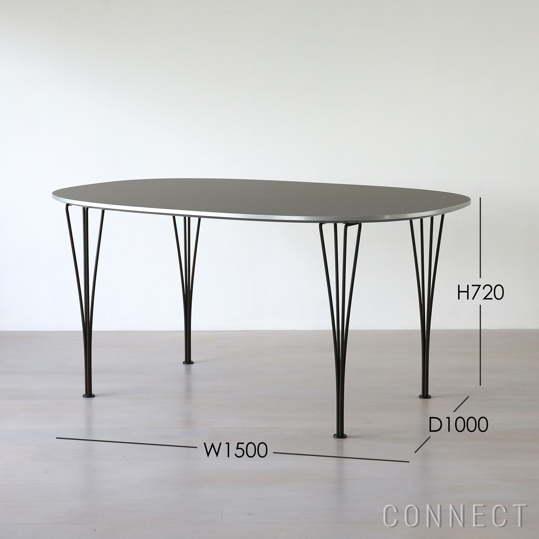 FRITZ HANSEN（フリッツ・ハンセン） / TABLE SERIES（テーブルシリーズ）B612 / スーパー楕円テーブル / グレー / ブラウンブロンズ脚