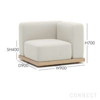 KARIMOKU CASE STUDY（カリモクケーススタディ） / AZABU N-S02-WITH ARM Left / ノームモジュラーソファ（左アーム付） / Coda2 103（B929）