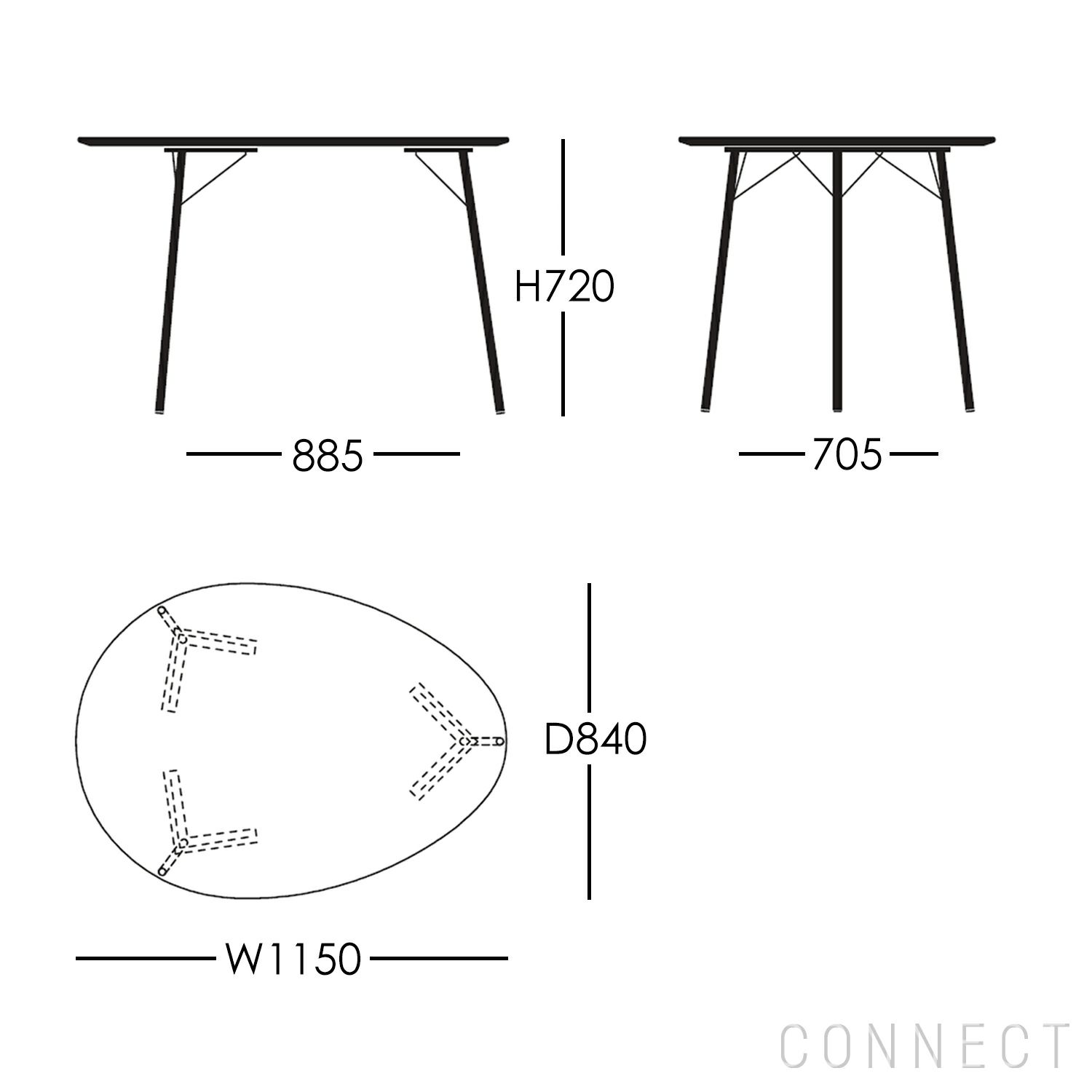 FRITZ HANSEN（フリッツ・ハンセン） / EGG TABLE（エッグテーブル） / ウォルナット / クローム脚